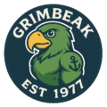 GrimBeak 1977 parrot logo with anchor tattoo
